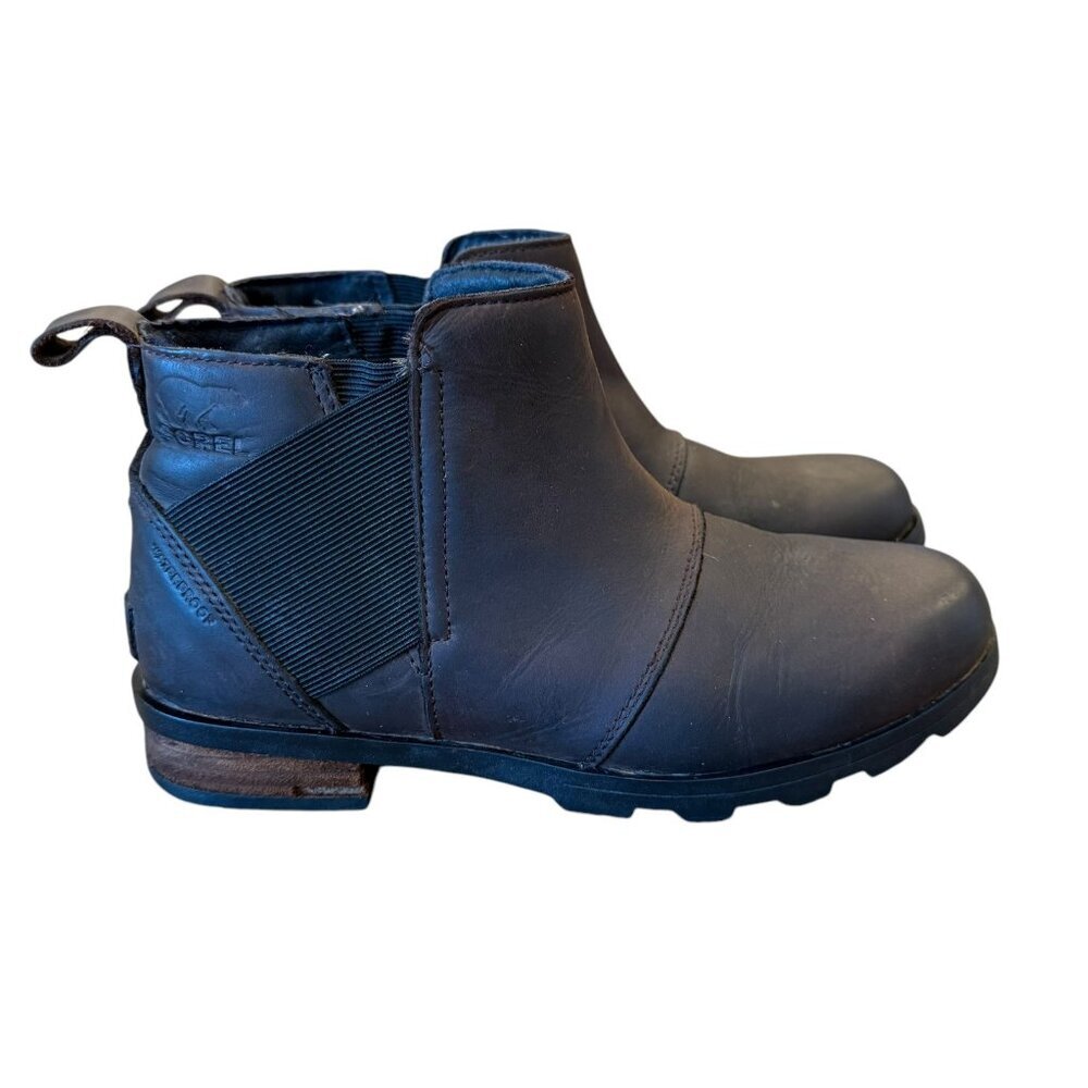Sorel Womens Emelie Chelsea Bootie Size 6 Brow Leather Waterproof